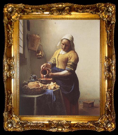 framed  VERMEER VAN DELFT, Jan The Milkmaid, ta009-2